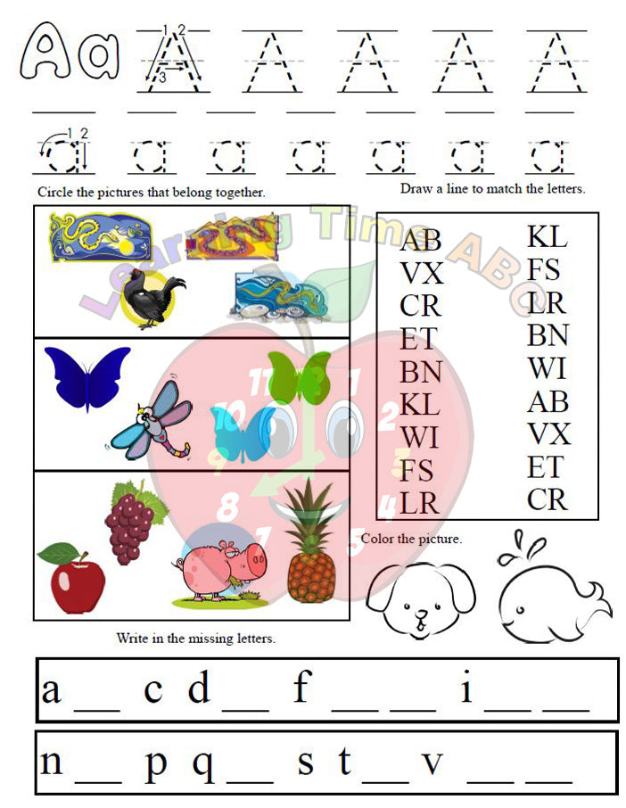Alphabet and Coloring Skills 3