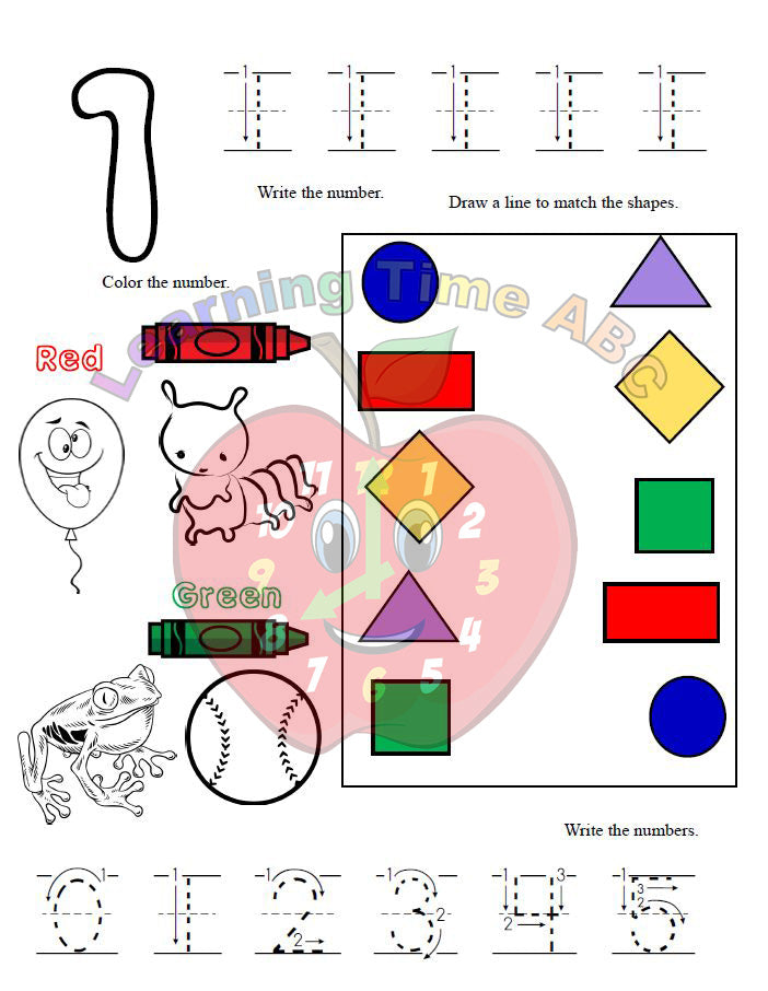Number and Coloring Skills Book: Level 1
