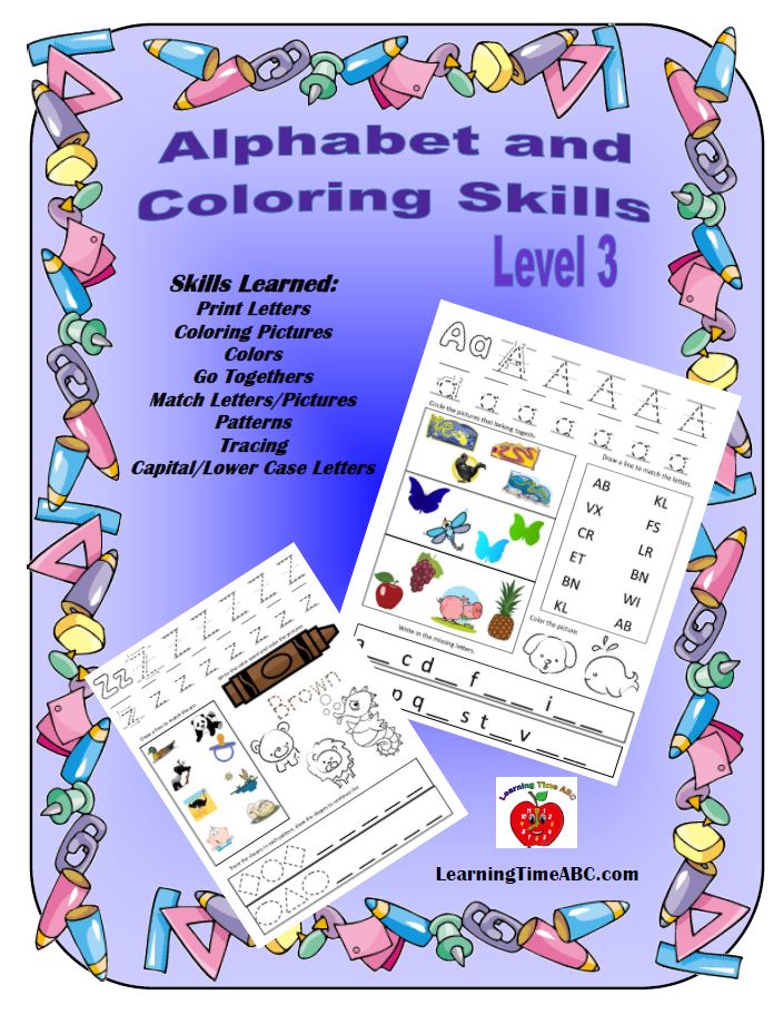 Alphabet and Coloring Skills 3